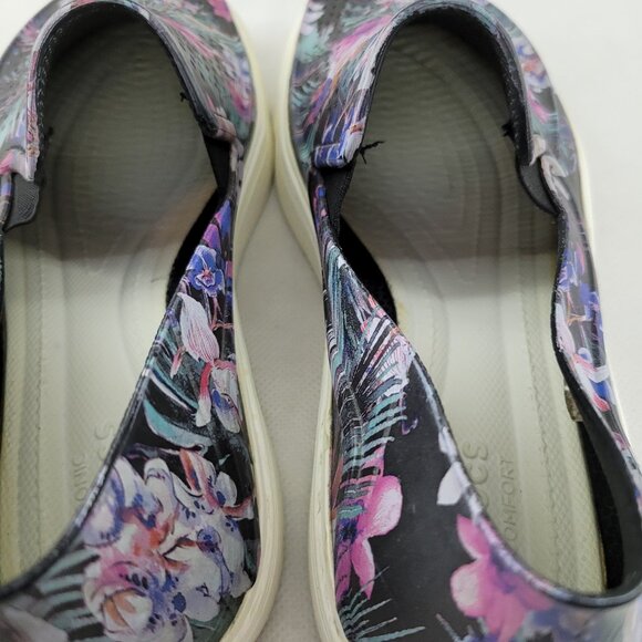 Crocs Shoes Women's 9 Black Floral 204623 Citilane Roka Slip On Perforated - Picture 15 of 16